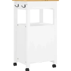 vidaXL Carros E Islas-Carrito de cocina MONZA madera maciza de pino 48x40x88,5 cm