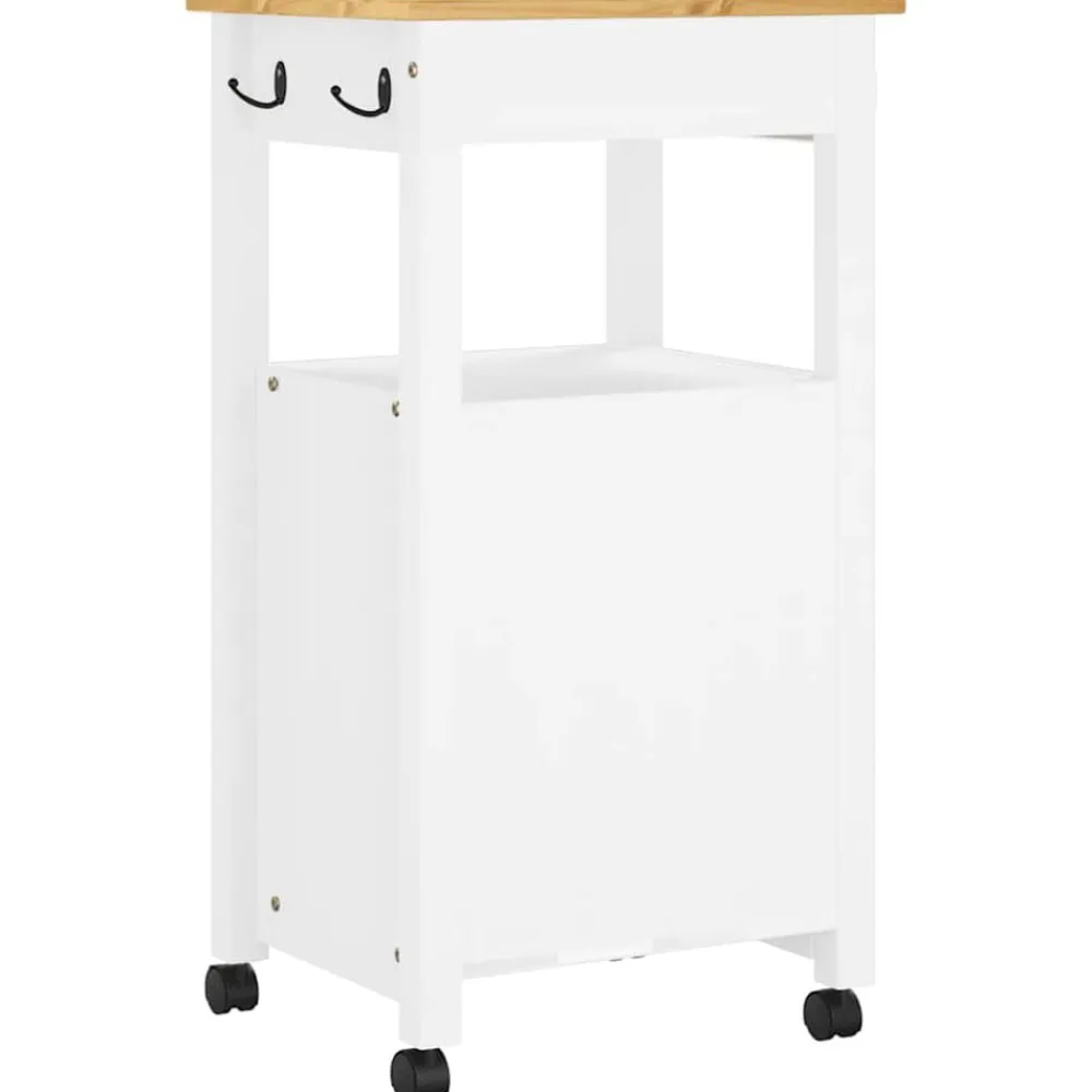 vidaXL Carros E Islas-Carrito de cocina MONZA madera maciza de pino 48x40x88,5 cm