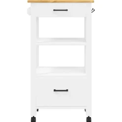 vidaXL Carros E Islas-Carrito de cocina MONZA madera maciza de pino 48x40x88,5 cm