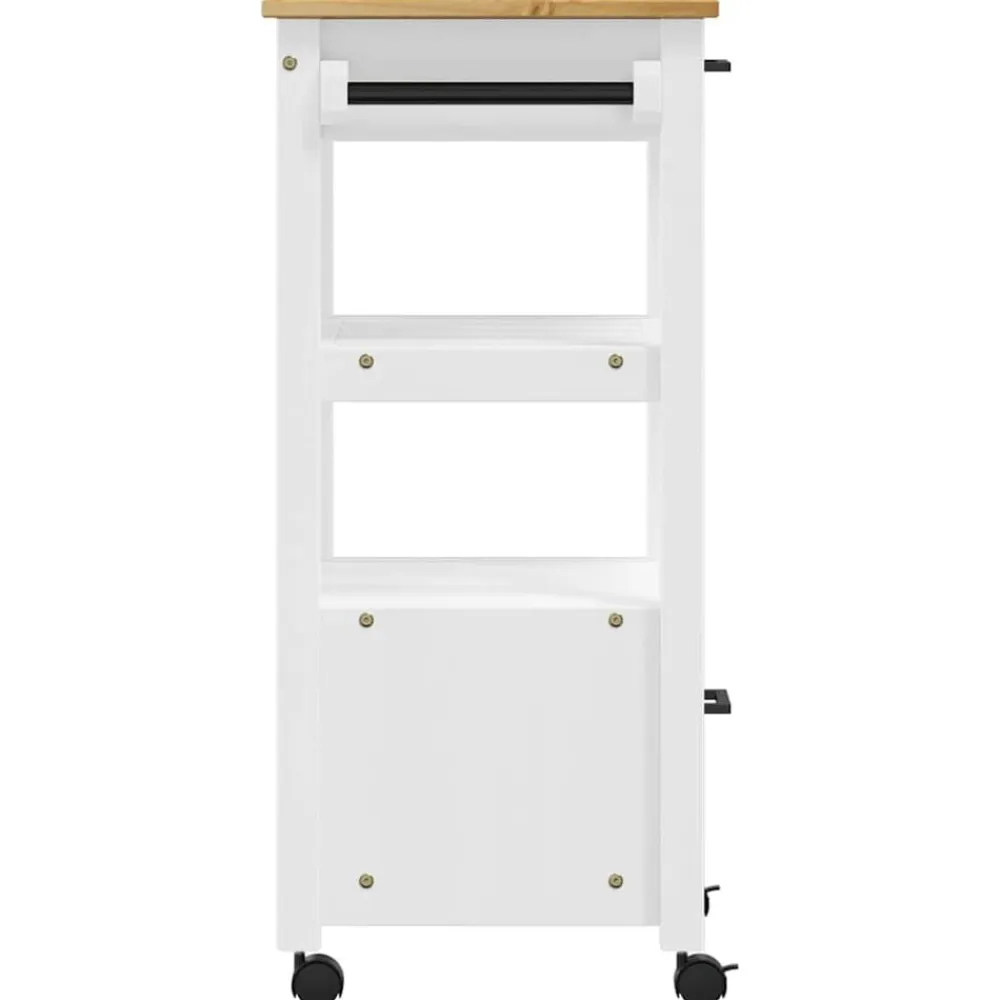vidaXL Carros E Islas-Carrito de cocina MONZA madera maciza de pino 48x40x88,5 cm