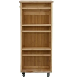 vidaXL Carros E Islas-Carrito de cocina con ruedas Natural 47,5 x 36 x 83 cm Bambú