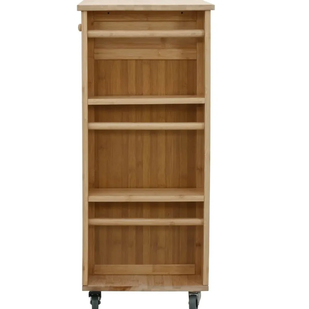 vidaXL Carros E Islas-Carrito de cocina con ruedas Natural 47,5 x 36 x 83 cm Bambú