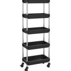 vidaXL Carros E Islas-Carrito de cocina 5 niveles hierro y ABS 42x29x128 cm
