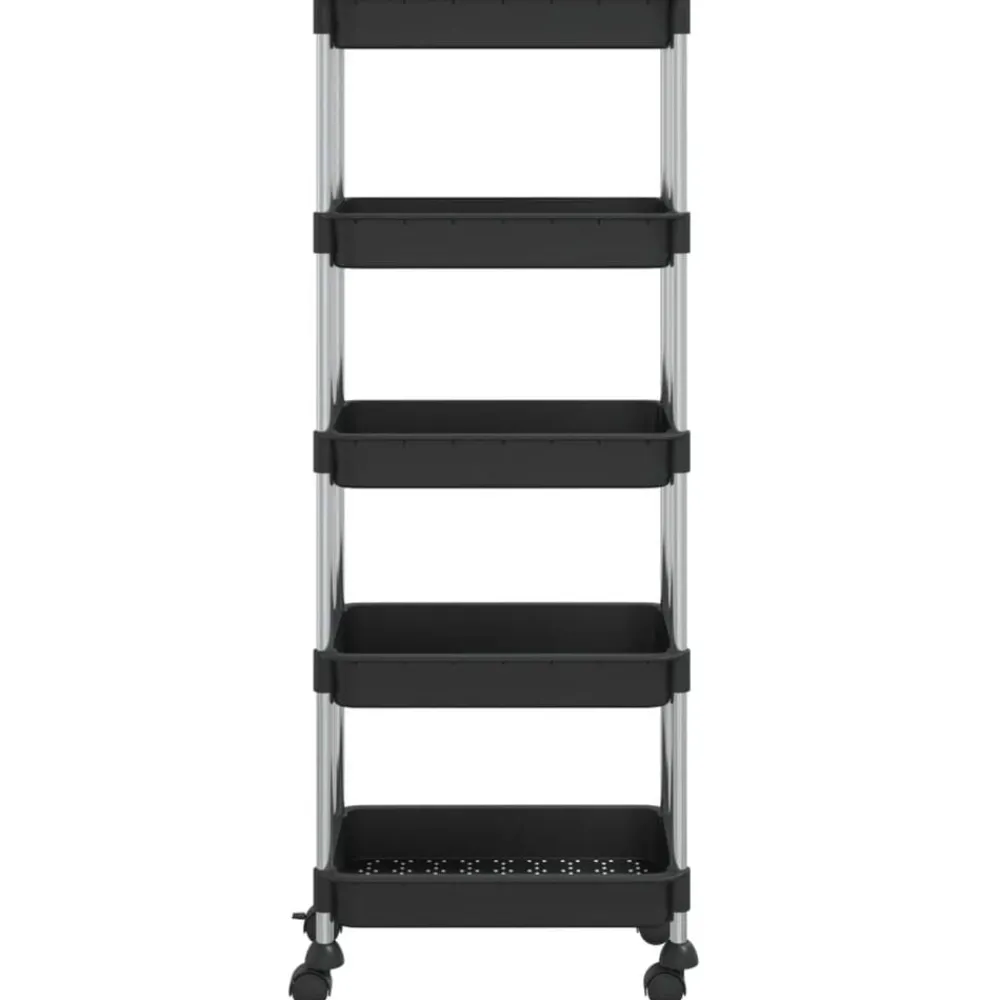 vidaXL Carros E Islas-Carrito de cocina 5 niveles hierro y ABS 42x29x128 cm