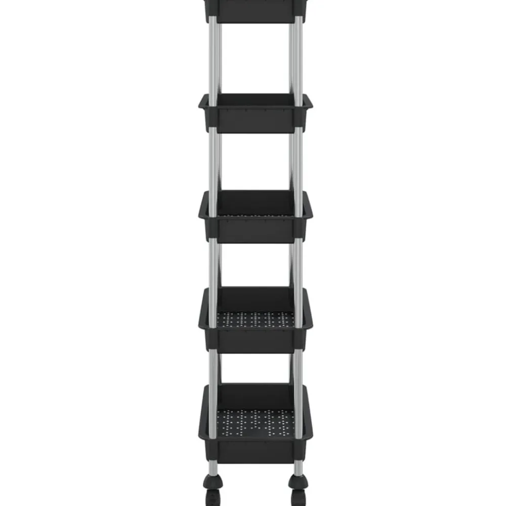 vidaXL Carros E Islas-Carrito de cocina 5 niveles hierro y ABS 42x29x128 cm