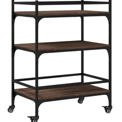 vidaXL Carrito de cocina madera ingeniería marrón roble 65x40x86,5 cm Marrón roble Best