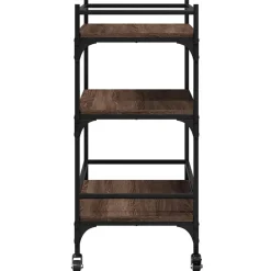 vidaXL Carrito de cocina madera ingeniería marrón roble 65x40x86,5 cm Marrón roble Best