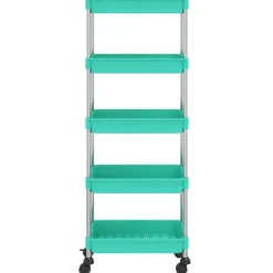 vidaXL Carrito de cocina 5 niveles hierro y ABS turquesa 42x29x128 cm Tuquesa Best