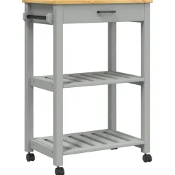 vidaXL Carrito de cocina MONZA madera maciza de pino 60x40x88,5 cm Gris Hot