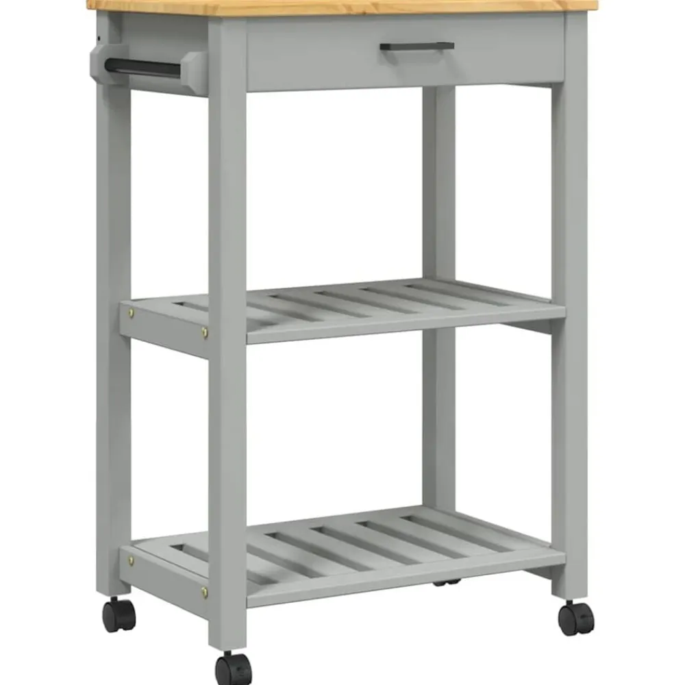 vidaXL Carrito de cocina MONZA madera maciza de pino 60x40x88,5 cm Gris Hot