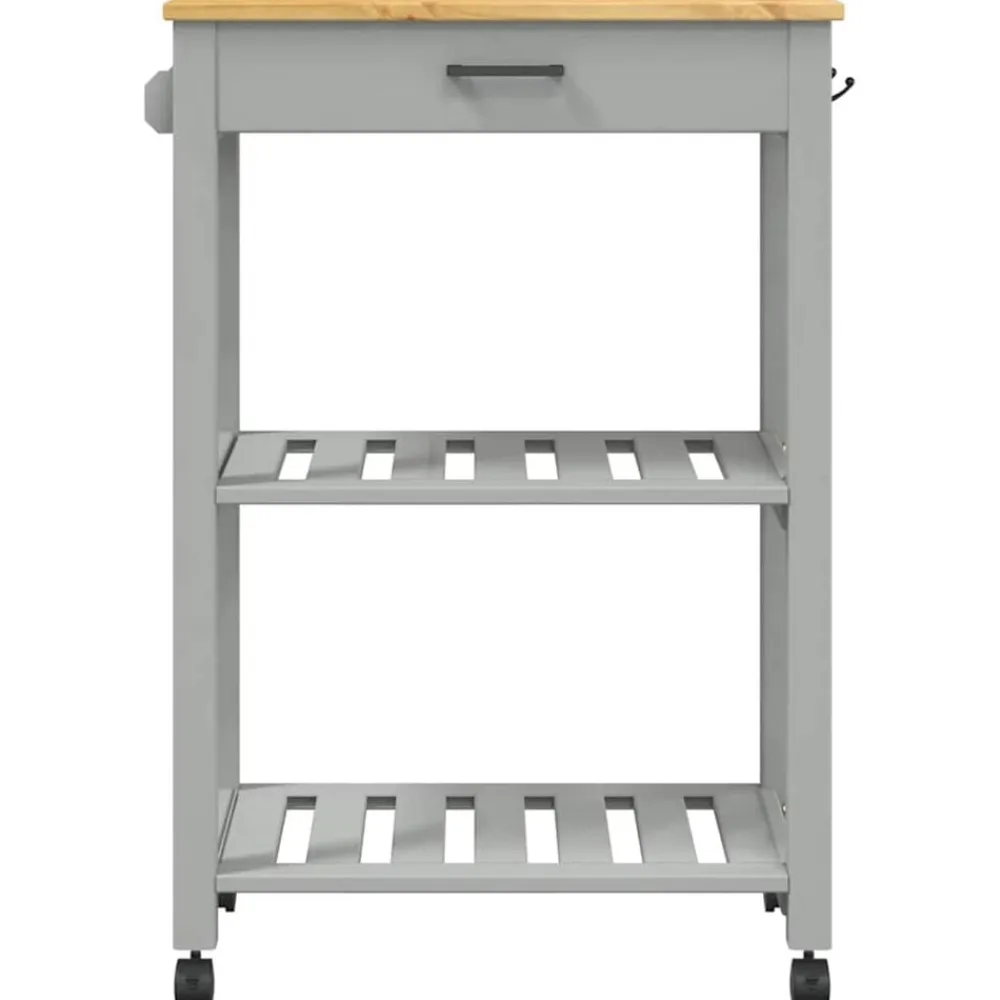 vidaXL Carrito de cocina MONZA madera maciza de pino 60x40x88,5 cm Gris Hot