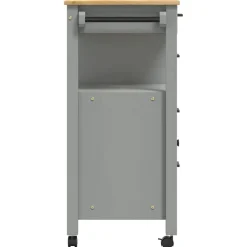 vidaXL Carrito de cocina MONZA madera maciza de pino 84x40x88,5 cm Gris Outlet