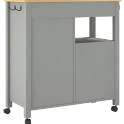 vidaXL Carrito de cocina MONZA madera maciza de pino 84x40x88,5 cm Gris Outlet