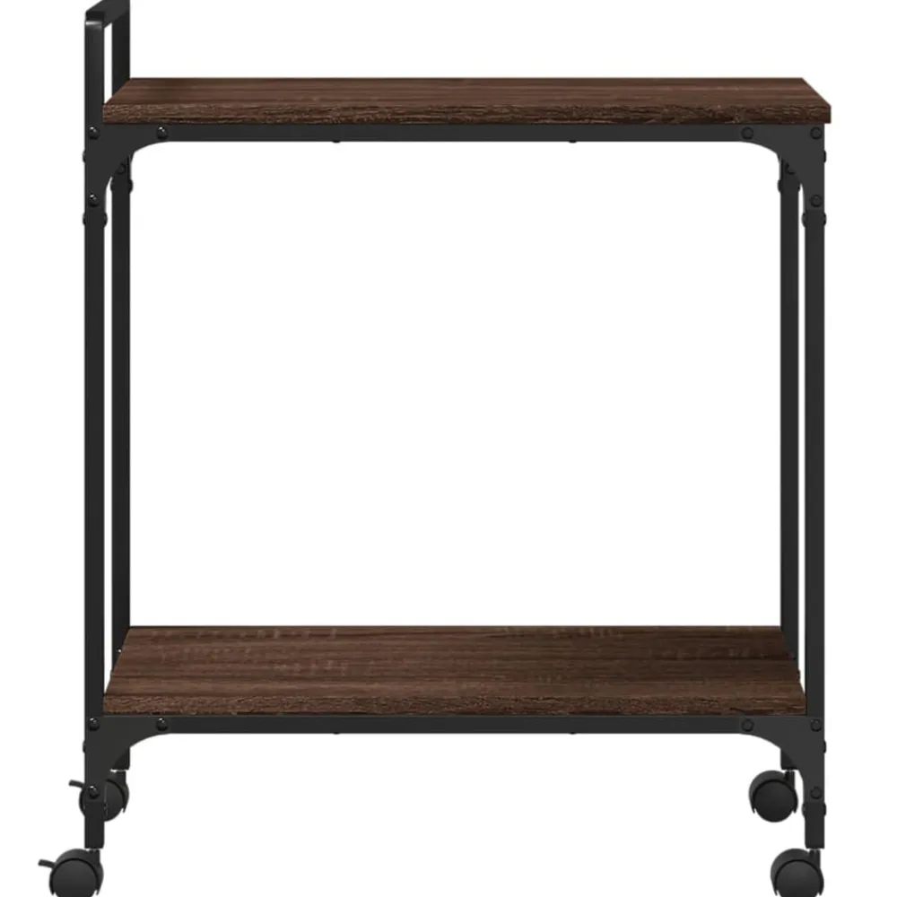 vidaXL Carrito de cocina madera ingeniería marrón roble 60,5x31x72,5cm Marrón roble Discount