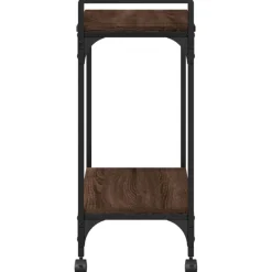 vidaXL Carrito de cocina madera ingeniería marrón roble 60,5x31x72,5cm Marrón roble Discount