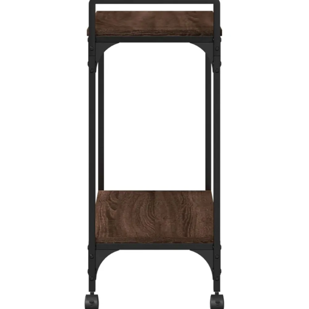 vidaXL Carrito de cocina madera ingeniería marrón roble 60,5x31x72,5cm Marrón roble Discount