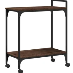 vidaXL Carrito de cocina madera ingeniería marrón roble 60,5x31x72,5cm Marrón roble Discount