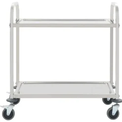 vidaXL Carrito de cocina de 2 alturas acero inoxidable 96,5x55x90 cm Outlet