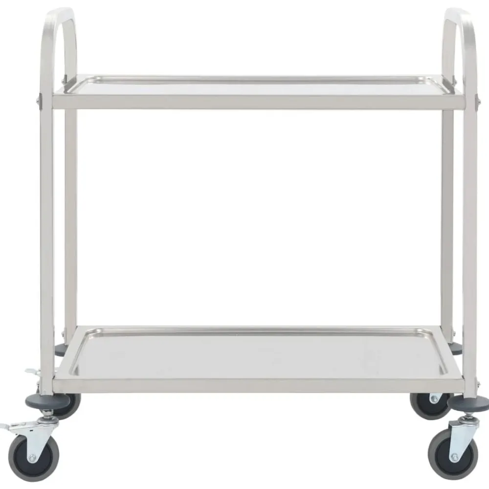 vidaXL Carrito de cocina de 2 alturas acero inoxidable 96,5x55x90 cm Outlet