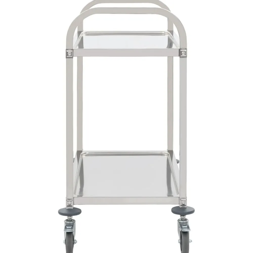 vidaXL Carrito de cocina de 2 alturas acero inoxidable 96,5x55x90 cm Outlet