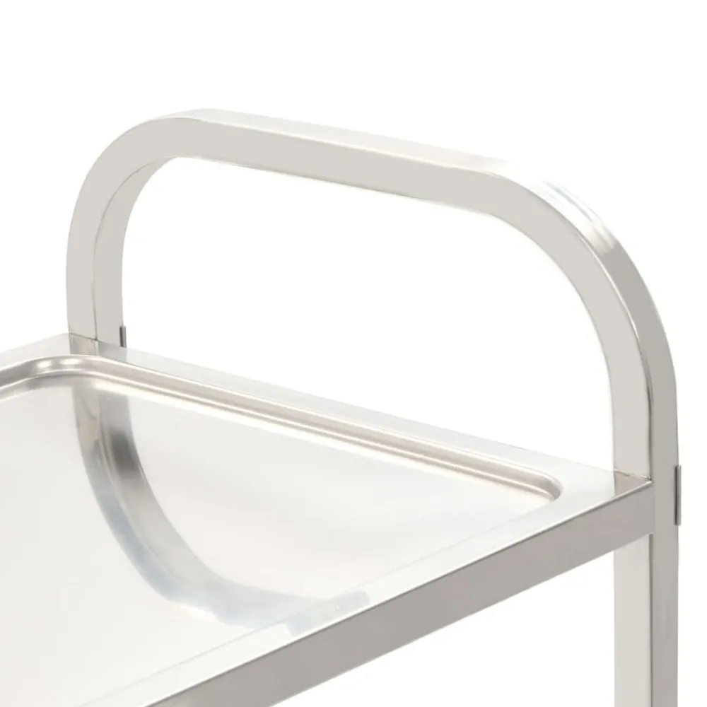 vidaXL Carrito de cocina de 2 alturas acero inoxidable 96,5x55x90 cm Outlet