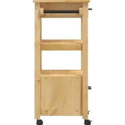 vidaXL Carrito de cocina MONZA madera maciza de pino 48x40x88,5 cm Marrón