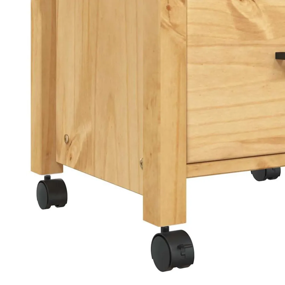 vidaXL Carrito de cocina MONZA madera maciza de pino 48x40x88,5 cm Marrón