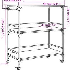 vidaXL Carros E Islas-Carrito de cocina madera ingeniería 100,5x50x105 cm