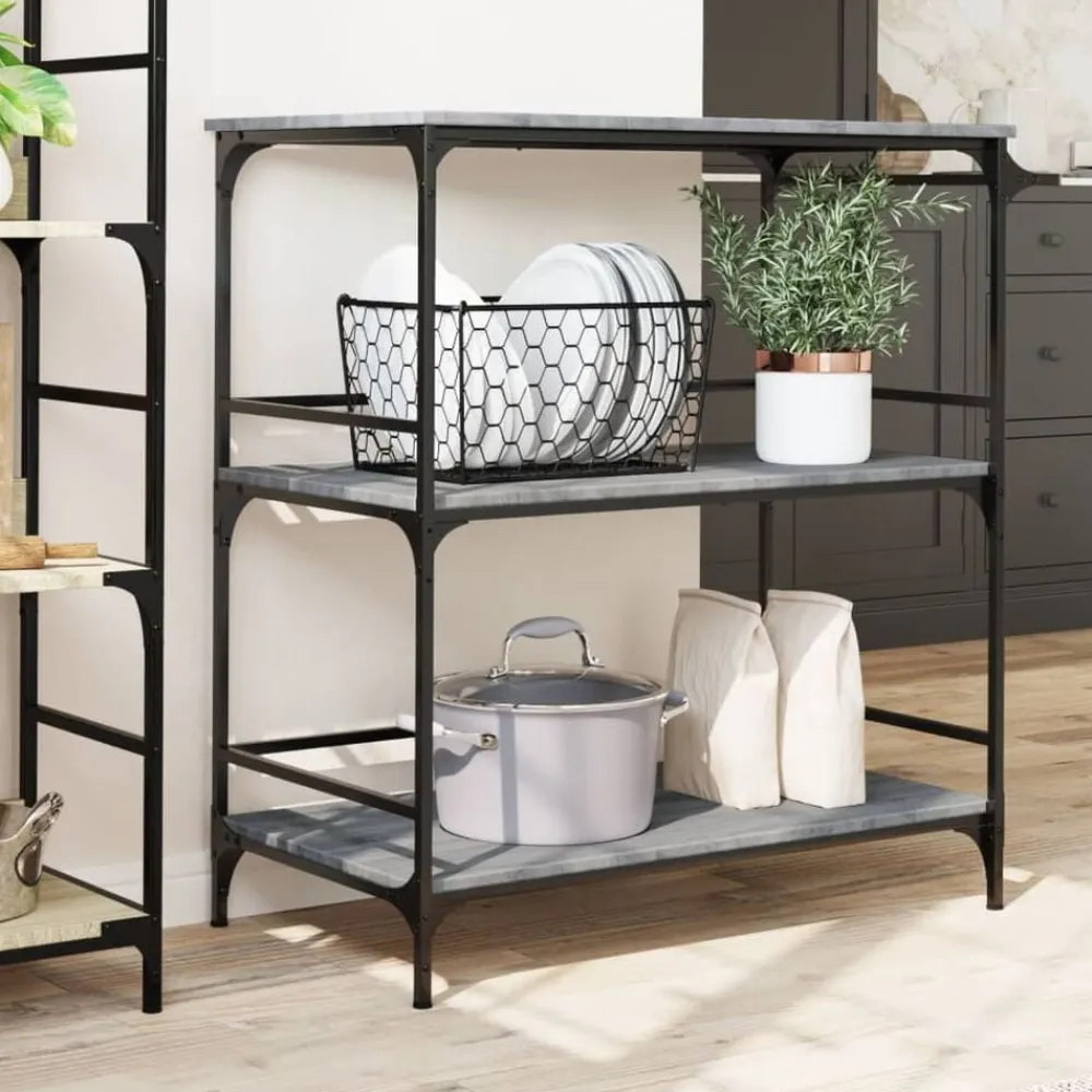 vidaXL Carros E Islas-Carrito de cocina madera ingeniería 100,5x50x105 cm