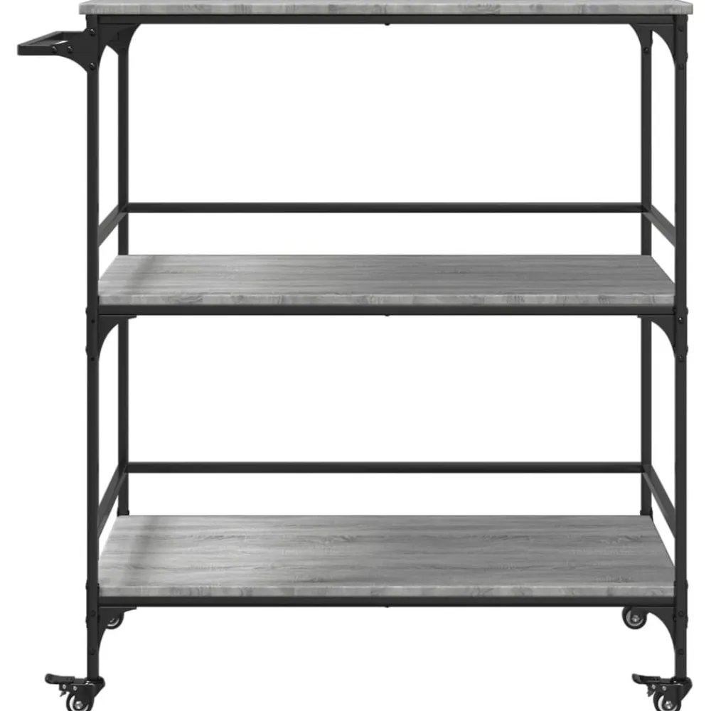 vidaXL Carros E Islas-Carrito de cocina madera ingeniería 100,5x50x105 cm