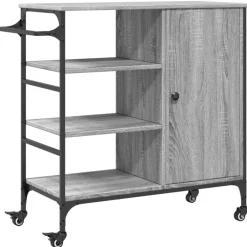 vidaXL Carrito de cocina de madera 87,5x38,5x84,5 cm Gris sonoma Hot