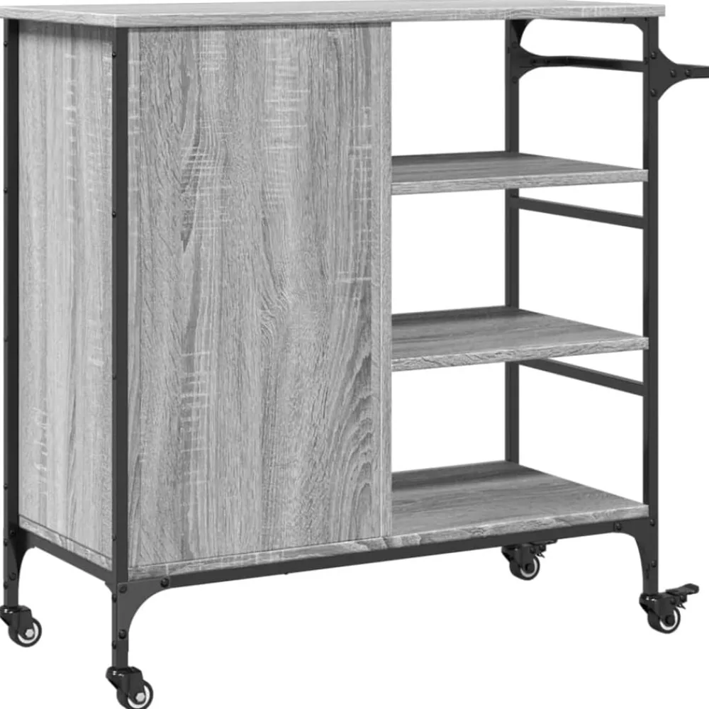 vidaXL Carrito de cocina de madera 87,5x38,5x84,5 cm Gris sonoma Hot