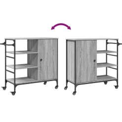 vidaXL Carrito de cocina de madera 87,5x38,5x84,5 cm Gris sonoma Hot