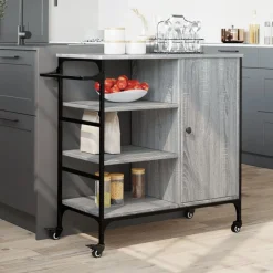 vidaXL Carrito de cocina de madera 87,5x38,5x84,5 cm Gris sonoma Hot