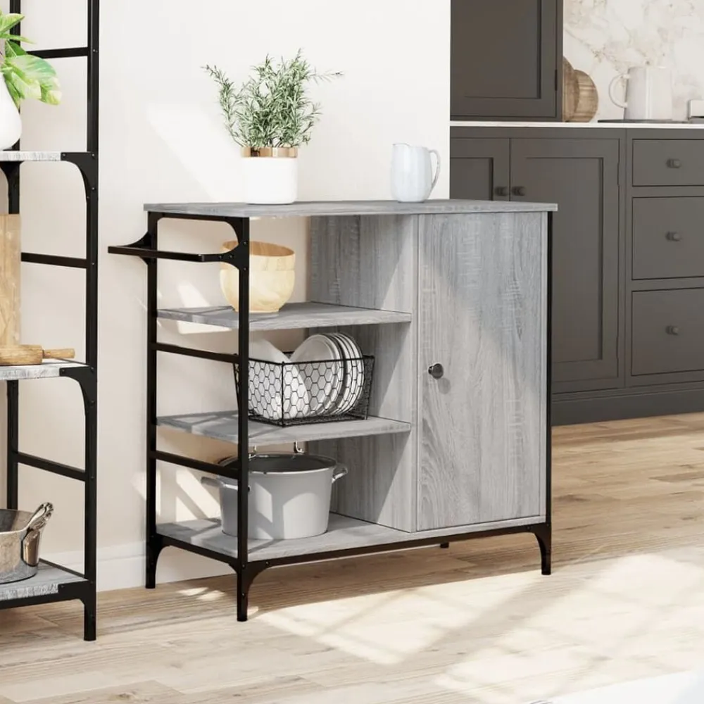 vidaXL Carrito de cocina de madera 87,5x38,5x84,5 cm Gris sonoma Hot