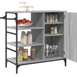 vidaXL Carrito de cocina de madera 87,5x38,5x84,5 cm Gris sonoma Hot