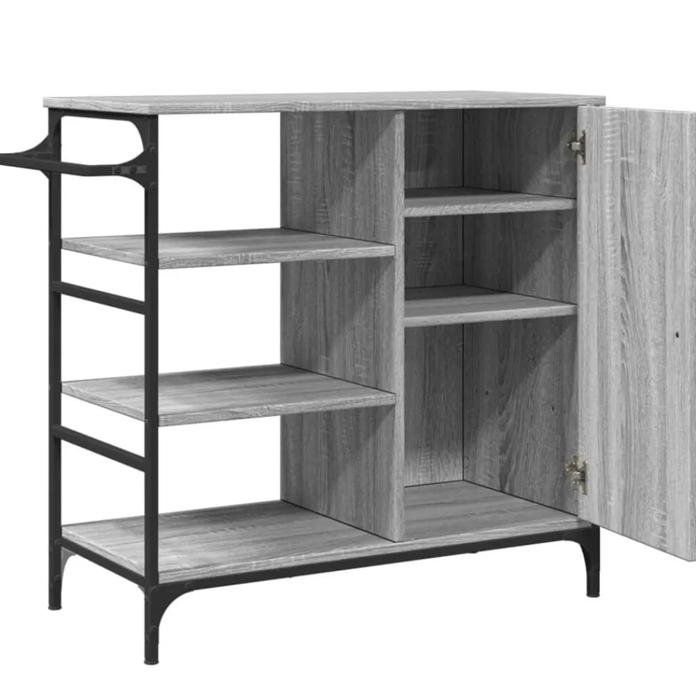 vidaXL Carrito de cocina de madera 87,5x38,5x84,5 cm Gris sonoma Hot
