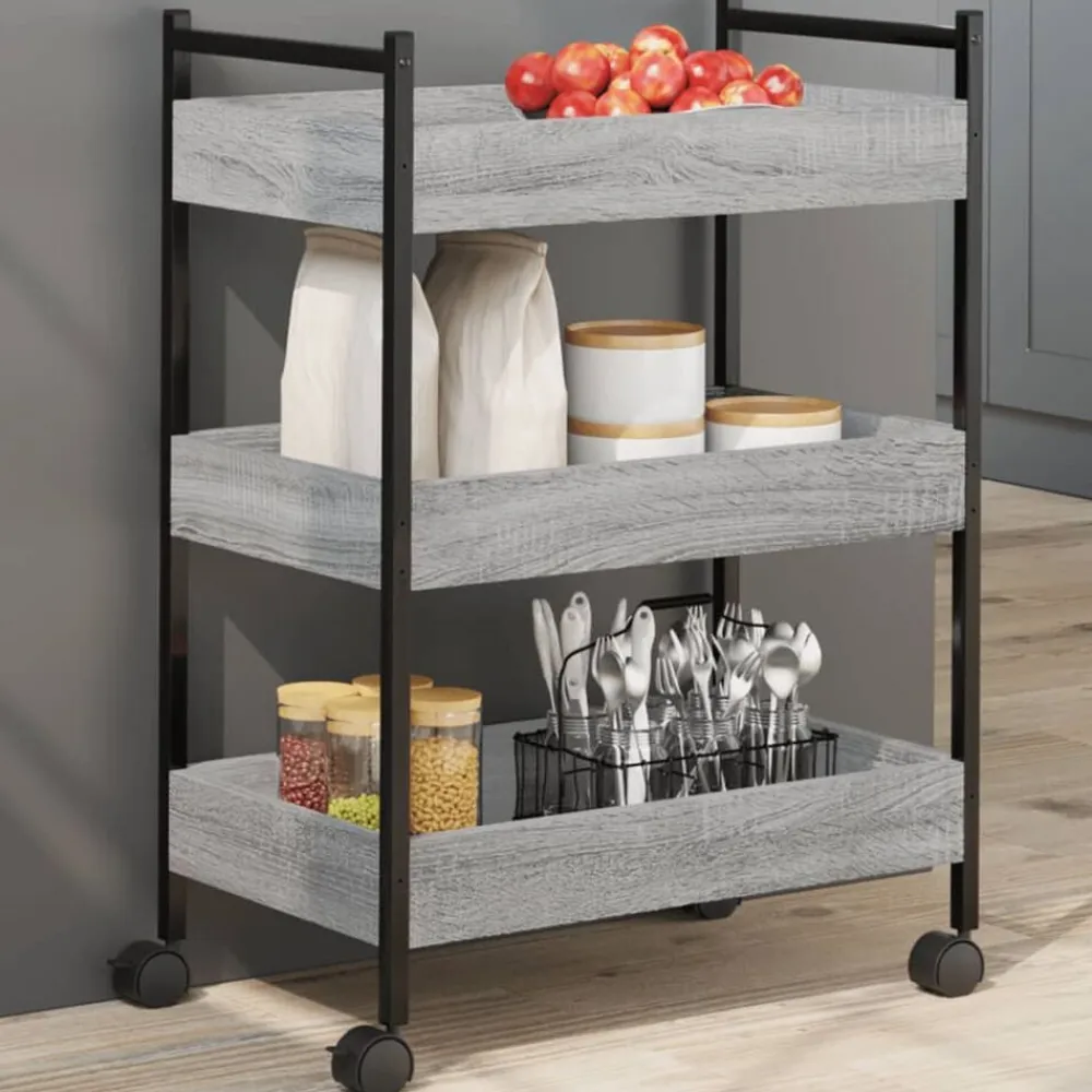 vidaXL Carrito de cocina madera de ingeniería 50x30x70 cm Gris sonoma Sale
