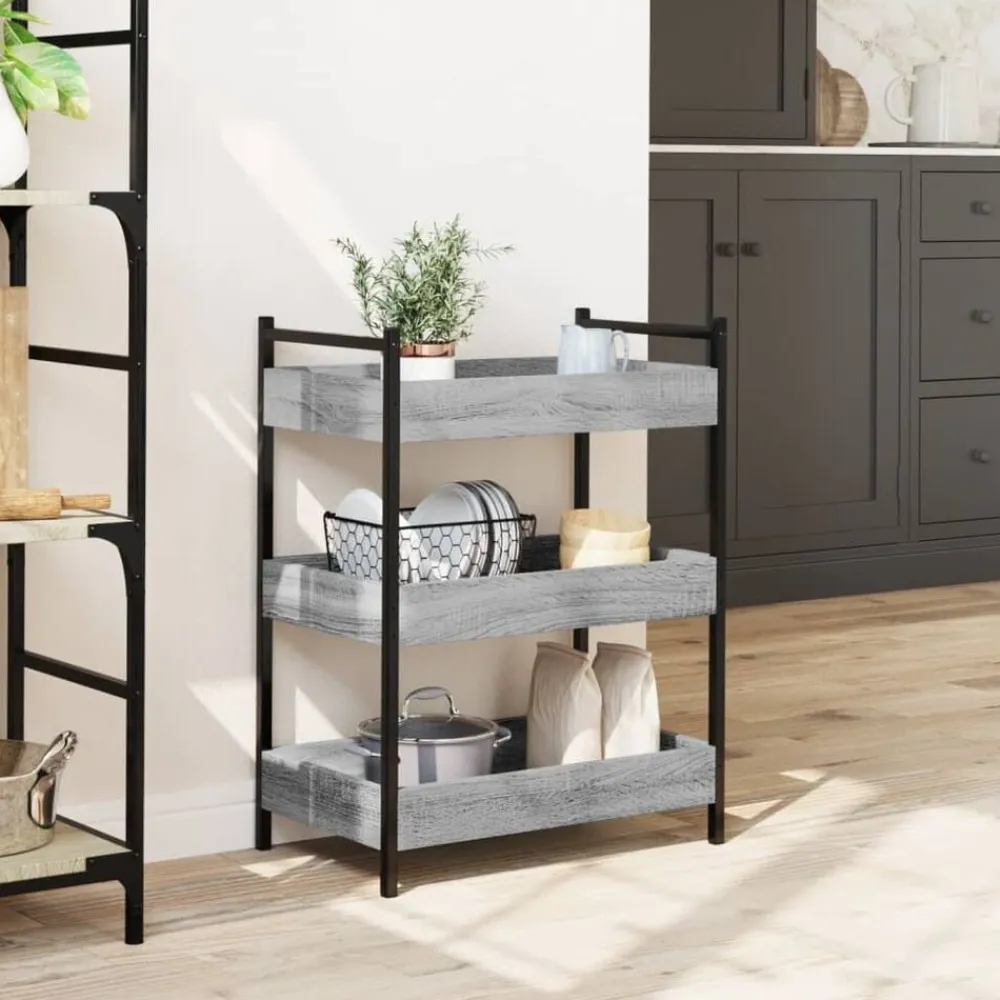 vidaXL Carrito de cocina madera de ingeniería 50x30x70 cm Gris sonoma Sale