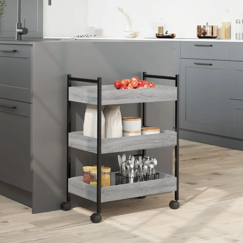 vidaXL Carrito de cocina madera de ingeniería 50x30x70 cm Gris sonoma Sale