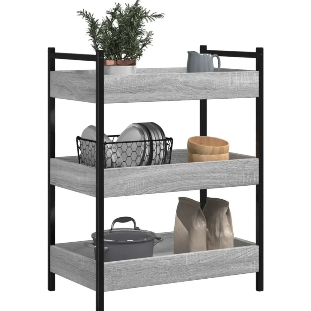 vidaXL Carrito de cocina madera de ingeniería 50x30x70 cm Gris sonoma Sale