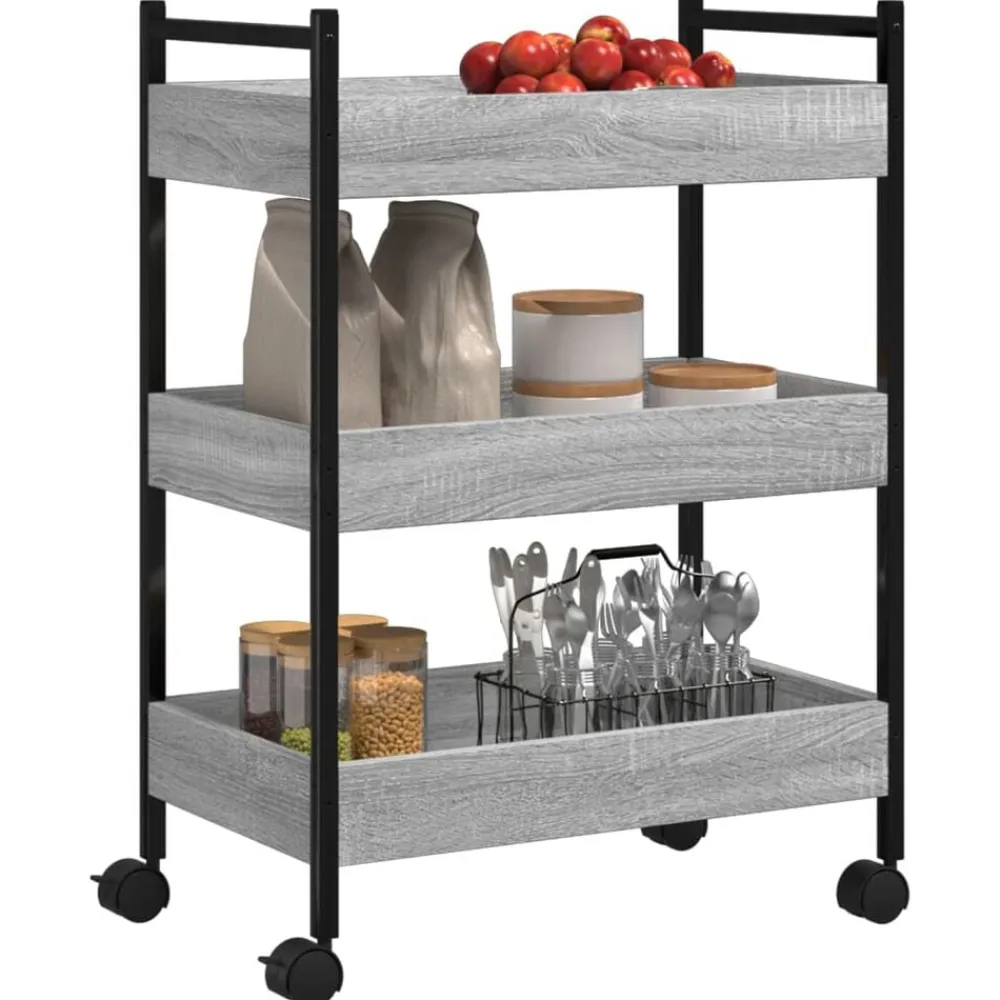 vidaXL Carrito de cocina madera de ingeniería 50x30x70 cm Gris sonoma Sale