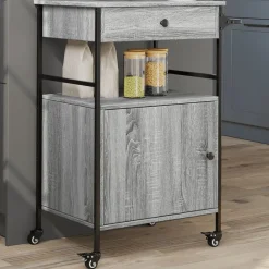 vidaXL Carrito de cocina madera ingeniería 56x43x89,5 cm Gris sonoma Clearance
