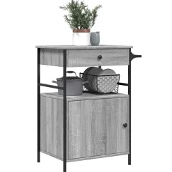 vidaXL Carrito de cocina madera ingeniería 56x43x89,5 cm Gris sonoma Clearance