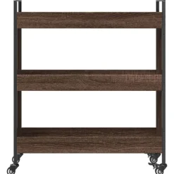vidaXL Carros E Islas-Carrito de cocina madera de ingeniería marrón roble 70x30x82 cm