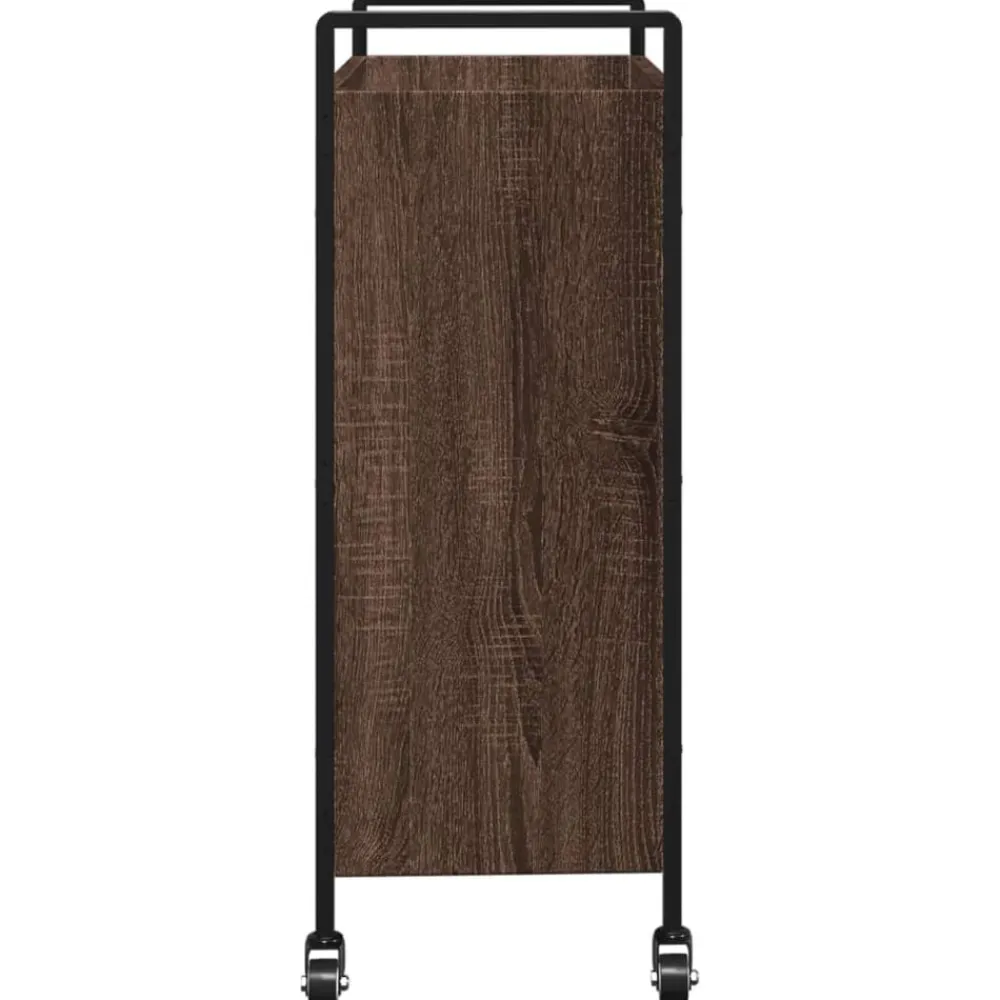 vidaXL Carros E Islas-Carrito de cocina madera de ingeniería marrón roble 70x30x82 cm