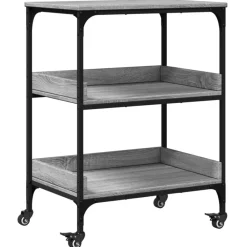 vidaXL Carrito de cocina madera ingeniería 60x41x80,5 cm Gris sonoma Clearance