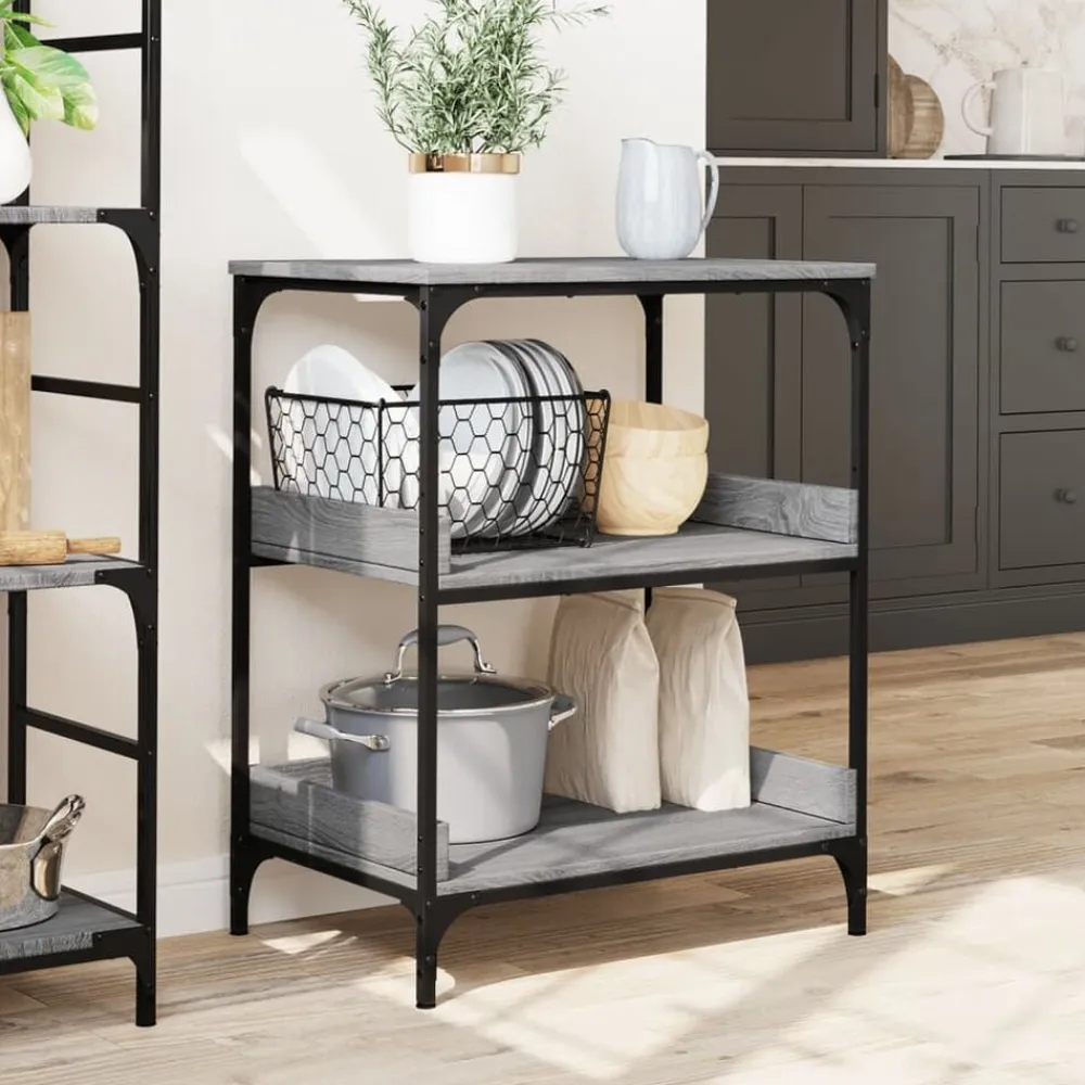 vidaXL Carrito de cocina madera ingeniería 60x41x80,5 cm Gris sonoma Clearance