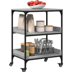 vidaXL Carrito de cocina madera ingeniería 60x41x80,5 cm Gris sonoma Clearance