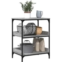 vidaXL Carrito de cocina madera ingeniería 60x41x80,5 cm Gris sonoma Clearance